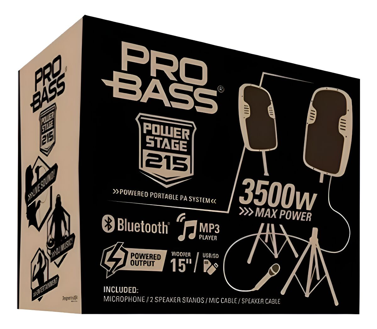 Kit Parlante Probass Powerstage 215 +atriles+micrófono - Imagen 2